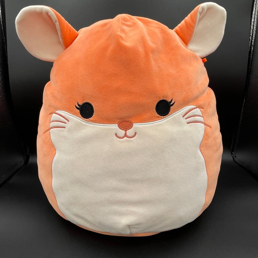 Squishmallows Erica The Chinchilla Pink Peach Color Fuzzy Tail 12”